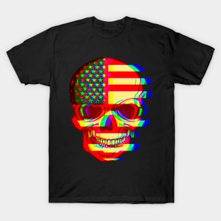 Skull America Glitch T-Shirt